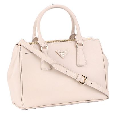 Prada Galleria  Beige Genuine Leather Tote Bags Gold Plated Hardware Top Rounded Handle Hot Selling     